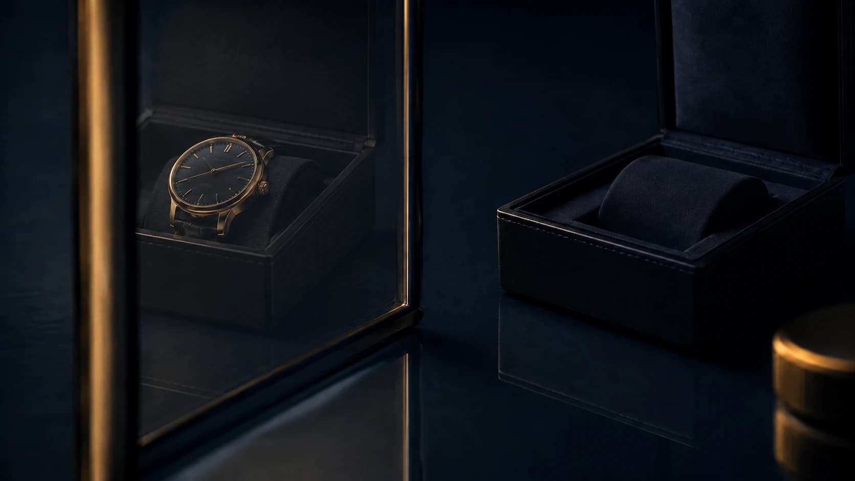 Abstrakte Darstellung von Risiken wie Diebstahl, Raub und Verlust bei einer hochwertigen Uhr