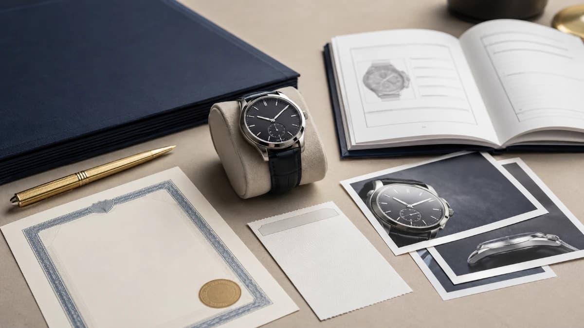 Hochwertige Uhr mit Fotos, Zertifikat und Unterlagen für den Wertnachweis